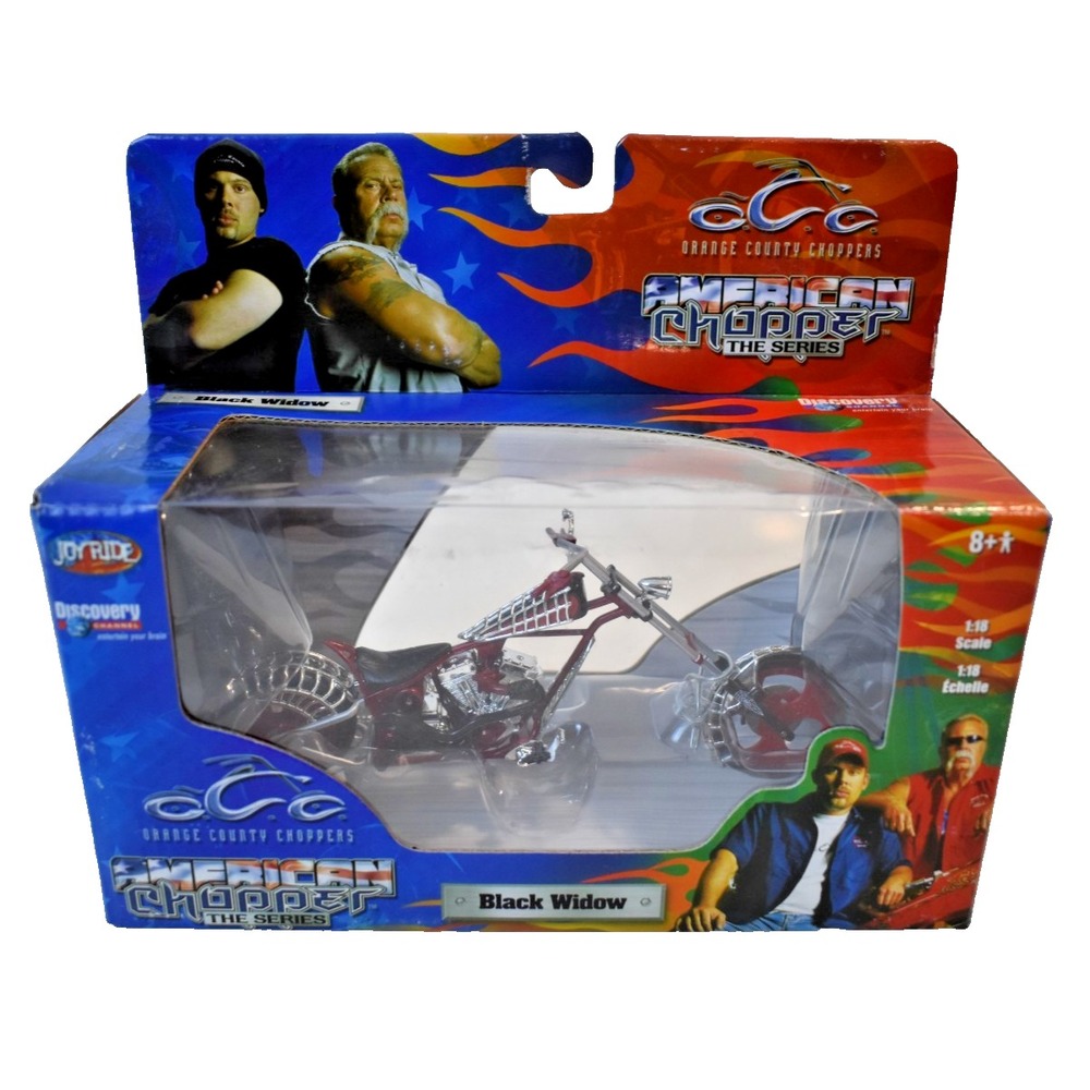 JoyRide Orange County Chopper 1:18 Black Widow Die Cast Motorcycle OCC Red 37168